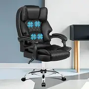 ALFORDSON Ergonomic Massage Office Chair with 150° Recline and 360° Swivel,Gaming Executive Computer Racer Chair with Adjustable Height,PU Leather Home Office Chair with Back Support,180kg Capacity