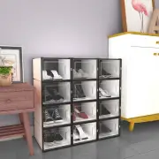TAUS 12PCS Shoe Box Storage Organizer Clear Stackable Sneaker Medium Case