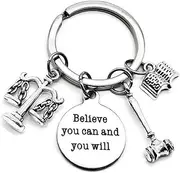 Kit's Kiss Scale of Justice Lawyer Keychain Lawyer Attorney Justice Gavel Law Book Law Teacher Student Graduation Gift, Silver, Diameter of Key Ring : 1.2 inches (3 cm), Modern