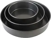 Chicago Metallic 5233128 Professional Non-Stick 3-Piece Round Cake Pan Bakeware Set, Gray