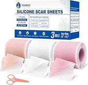 Silicone Scar Sheets, Scar Tape for Surgical Scars, C-Section, Tummy Tuck, Keloid, Face Tape for Wrinkles Overnight - 1.6"X 19.7", 3 Rolls (1.5M, Pink/Beige/Clear)