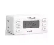 TiFFCOFiO Indoor 15A/1875W Digital Light Programmable Outlet Timer 2 Prong Plug