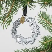 Wreath Holiday Ornament 2017 Pewter Silver - Hearth & Hand with Magnolia Xmas