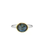 Tiramisu 14K Over Silver Labradorite Ring
