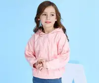 在飛比找樂天市場購物網優惠-女童外套 兒童裝女童外套裝時尚洋氣中大童蝙蝠袖連帽短外套潮 