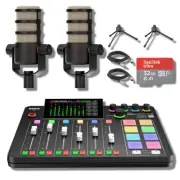 Rode RODECaster Pro 2 with 2x Rode PodMics, Stands, Cables and SD Card