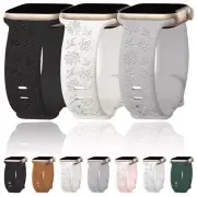 Engraved Sport Strap for Apple Watch Bands 46mm 40 41mm 42mm 44 45 49mm Silicone