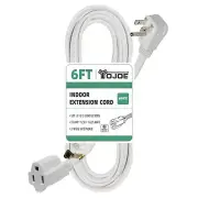 Indoor Extension Cord, Flat Plug 3 Prong Grounded 13A Power Extension Cord, 1...
