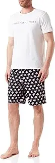 [Tommy Hilfiger] Men's Short Sleeve T-Shirt and Short Set, White/Offset Stars