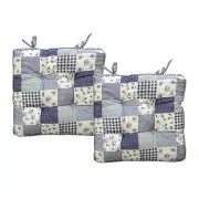 Lylac Homewares Petal Delights Set of 2 Cotton Chair Pads Lucy Blue