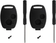 EMSea 2-Button Key Fob Case Compatible with Honda Civic Accord HRV Black with Screwdriver X2