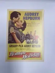 Roman Holiday Retro Postcard Audrey Hepburn Gregory Peck