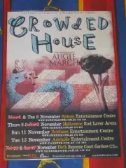 CROWDED HOUSE - 2007 AUSTRALIAN TOUR - LAMINATED PROMO TOUR POSTER - NEW