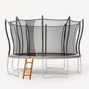 VULY Flare Large 12ft Trampoline for Kids with Safety Enclosure - Round Kids Trampolines Bundle With Ladder