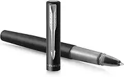[PARKER] Vector XL Rollerball Pen Fine nib | Metallic Black Lacquer on Brass with Chrome Trim | Fine Nib with Black Ink Refill | Gift Box, 1 Count (Pack of 1) (2159774)