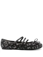 [PINKO] crystal-embellished ballet flats 37 Black