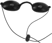 SAFIGLE Adult Opaque Eye Protection Goggles for Tanning and Sleep Flexible Eye Shield for UV Safety for Travel and Outdoor Activities Black