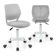 Costway Swivel Chair Ergonomic Computer Desk Chair w/Adjustable Height Armless Mesh Office Task Chair Teens Grey