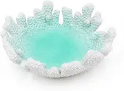 Turquoise Coral Textured Decorative Bowl,9.45" Medium Resin Decorative Centerpiece Bowl for Coastal Beach theme house table centerpiece decorations & Nautical decorations for coffee table