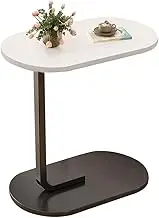 C Shaped End Table, C Table for Couch, Sofa Snack Side Side Tables, Coffee End Table, with Metal Frame, Industrial, for Living Room, Bedroom (Style C)
