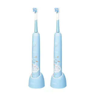 KINYO 充電式兒童電動牙刷音波震動牙刷(ETB-520) IPX7全機防水-天空藍2入