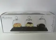 Madeleine Circleware 3 Glass Tabletop Domes with Slate Tray 5.35" X 6" X 8"