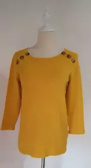 Suzanne Grae Size XS Mustard Knit Top NWT RRP$39.95