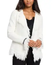 NIC+ZOE Petite Statement Fringe Mix Knit Jacket