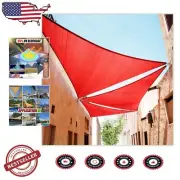 Versatile 11' x 21' Red Triangle Sun Shade Sail - Water-Resistant and Durable