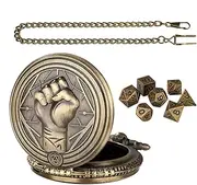 Pocket Watch Dice Case | Fist Pattern Pendant Table Game Toy | Metal Dice With Pocket Watch Shell, Vintage Pocket Watch Accessories Included For Women, Men