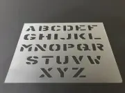 Alphabet #1 Stencil 1" Tall Letters, 10mil 8"x10.5" Sheet, Crafts, School