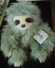 Purely Luxe Aurora TEAL SLOTH - 15" Plush Stuffed Animal - Soft Fur NEW w/ Tag