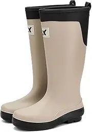 [WMXRBTOSH] Rain Boots for Women and Waterproof Garden Shoes, Anti-Slipping Rubber Boots Lightweight Work Tall Fishing Boots for Outdoor