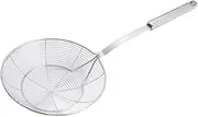 Stainless Steel Wire Drain Mesh Strainer Stainless Colander Pasta Strainer Metal Skimmer Spoons Spider Skimmer Frying Basket Oil Strainer Food Strainer Kitchen Cookware Noodle (Silver, M)