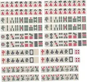 MOLUCKFU Portable Mini Mahjong Set Travel Game Prop for Friends Families Mahjong Tiles