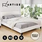 Artiss Bed Frame Queen Double King Single Size Base Boucle Fabric Platform