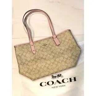 Coach neverfull 托特包 貝殼粉 杏色粉 全新正品