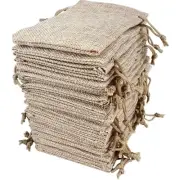 Lot of 100 Durable Burlap Drawstring Bags for Gifts & DIY Crafts, 5x3.5 in