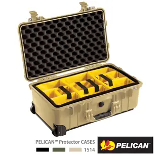 美國 PELICAN 1514 氣密箱 登機箱 含隔層組-沙漠黃