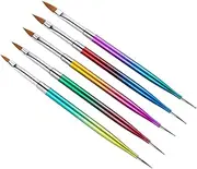 VICASKY 5PCS Set Gradient Nail Art Pen Set Double Ended Dotting Drawing Tool Durable Manicure Pens for DIY Nail Art Lightweight Convenient with Gradient Design