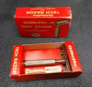 Vintage Gillette Tech Razor K4 NOS w/ Super Stainless Blades (sealed)