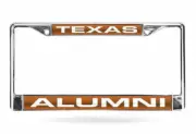 TEXAS LONGHORNS ALUMNI CHROME METAL LASER-CUT LICENSE PLATE FRAME #3 - NEW
