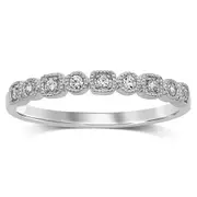 Stackable Ring with 0.10ct of Diamonds in 9kt White Gold