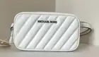 New Michael Kors Rose Belt Bag Quilted Optic White