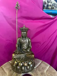在飛比找Yahoo!奇摩拍賣優惠-早期精美收藏銅雕～地藏王菩薩～