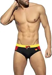 [UXH] Men's Brand Blue Pattern Flag Swimming Trunks Surfing Swim Briefs Beach Short Pants Male Suit Swimwear