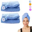 2 Twist Microfiber Hair Head Wraps Magic Fast Dry Towel Bath Hat Spa Soft