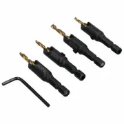 4pc Titanium Coated Countersink HSS – G Drill Bit Set Drill Pilot 2.38 – 3.55mm