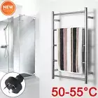 6 Bars Round Stainless Steel Electric Heated Towel Rack Rail Warmer Dryer