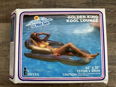 Vintage The Wet Set Inflatable Pool Lounge Float 62x35” Vinyl Intex